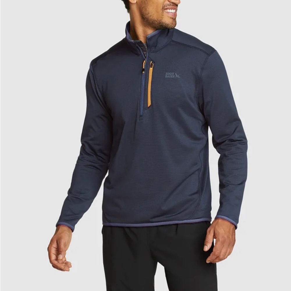 NWT Eddie Bauer Men's Activator Grid Fleece 1/2-Zip Pullover